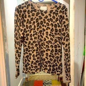 -  100% cashmere Cynthia Rowley leopard print sweater size Small